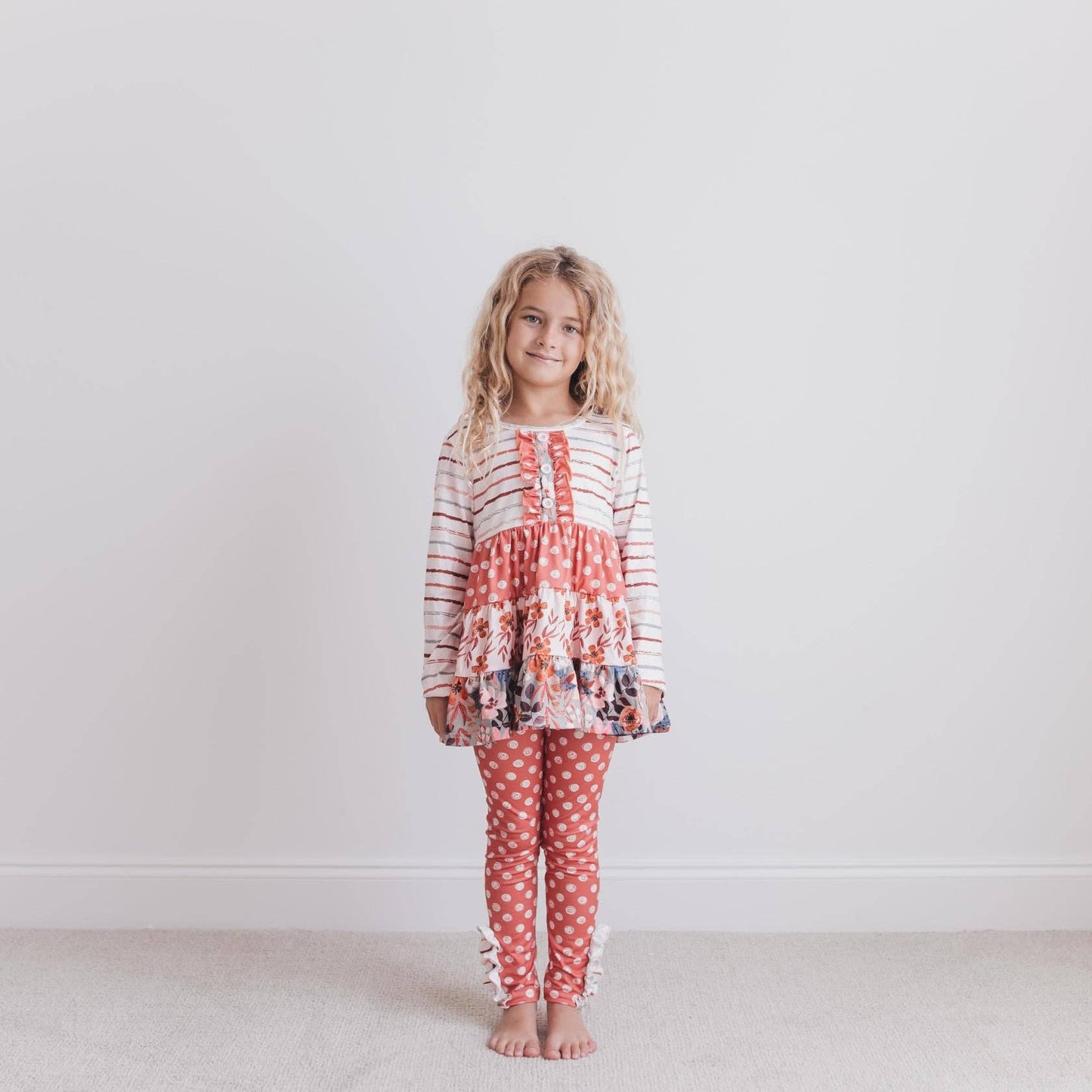 Girls Tiered Ruffle Legging Set