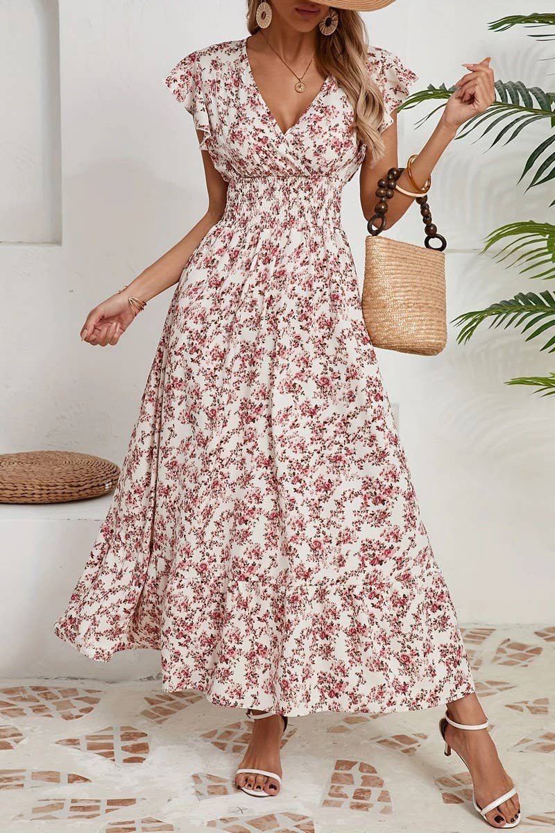 FRENCH STYLE FLORAL DRESS