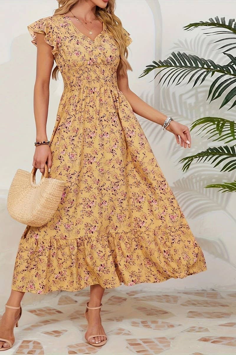 FRENCH STYLE FLORAL DRESS