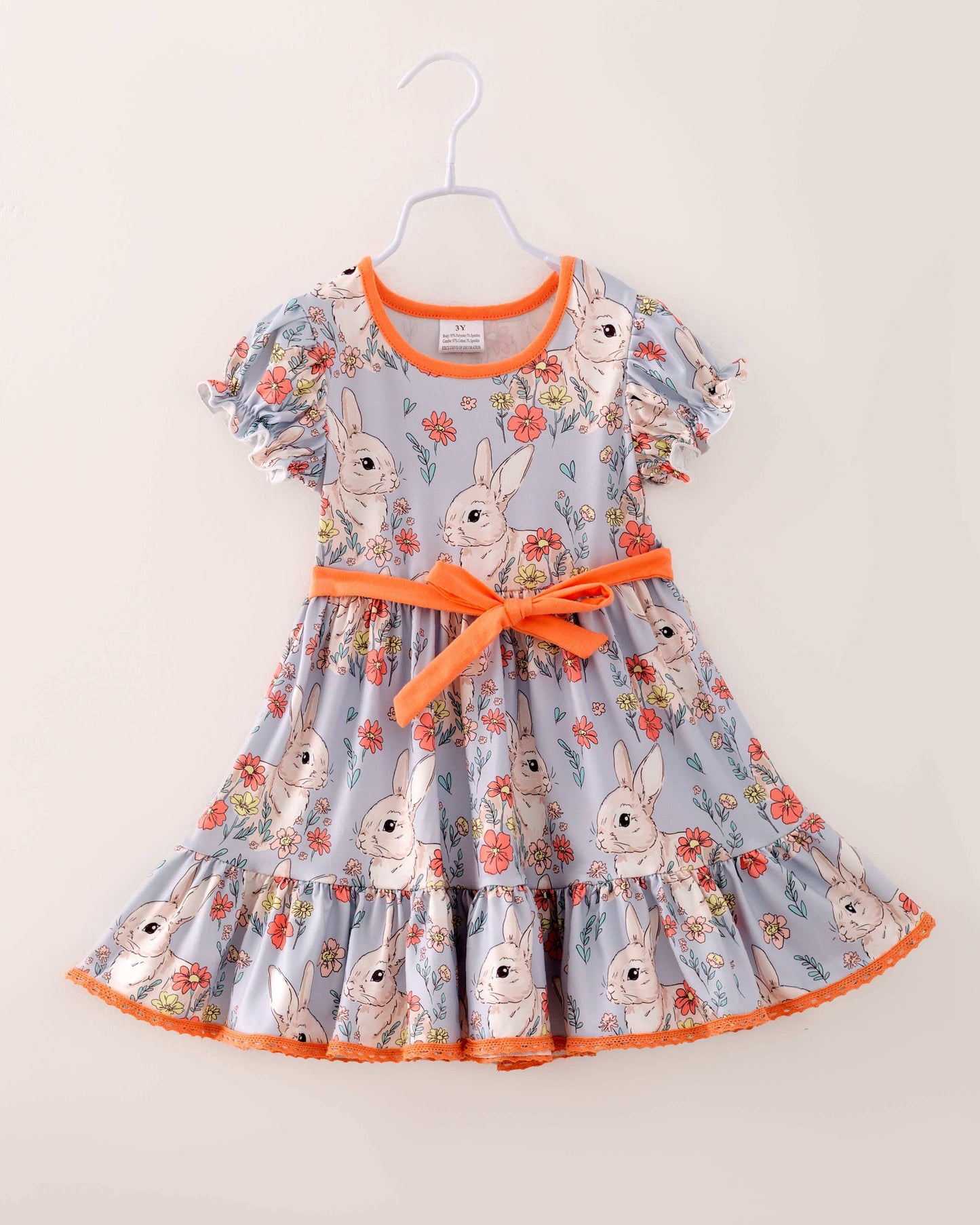 Easter Bunny Rabbit Ruffle Girl Twirl Dress