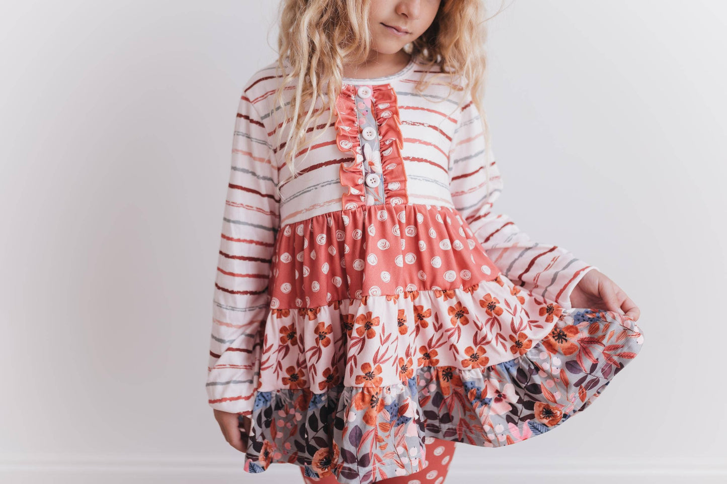 Girls Tiered Ruffle Legging Set