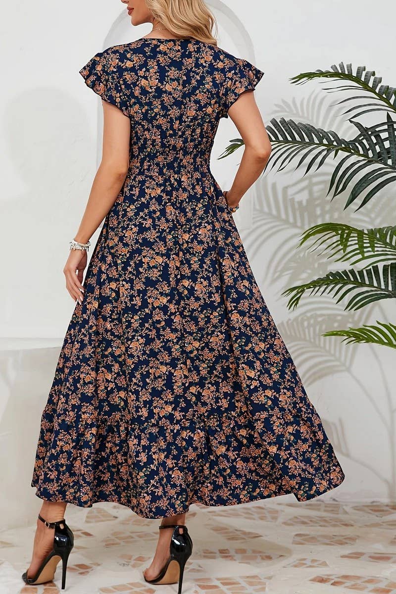 FRENCH STYLE FLORAL DRESS