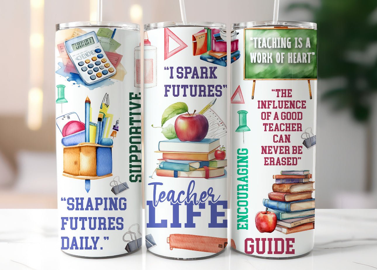 20oz. Tumbler Teacher Life: I spark futures