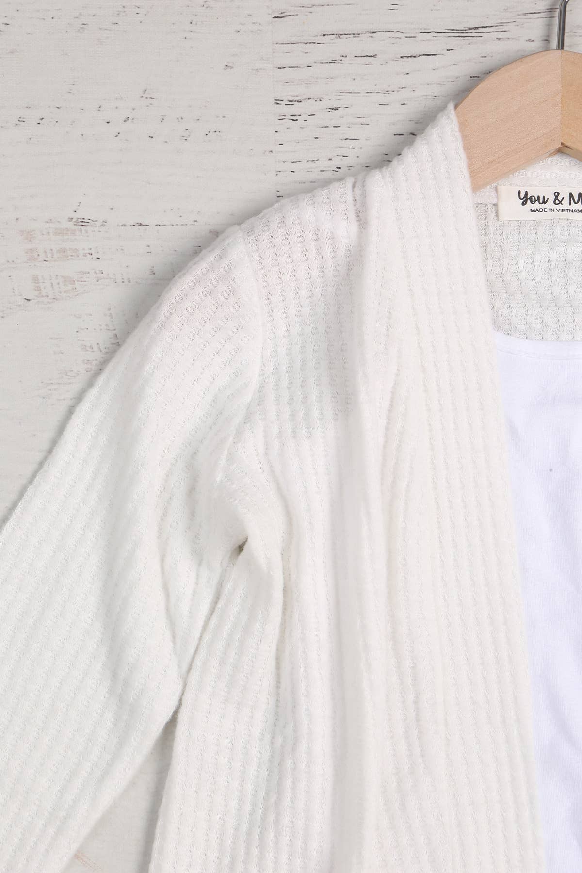 KIDS COZY WAFFLE POCKET CARDIGAN
