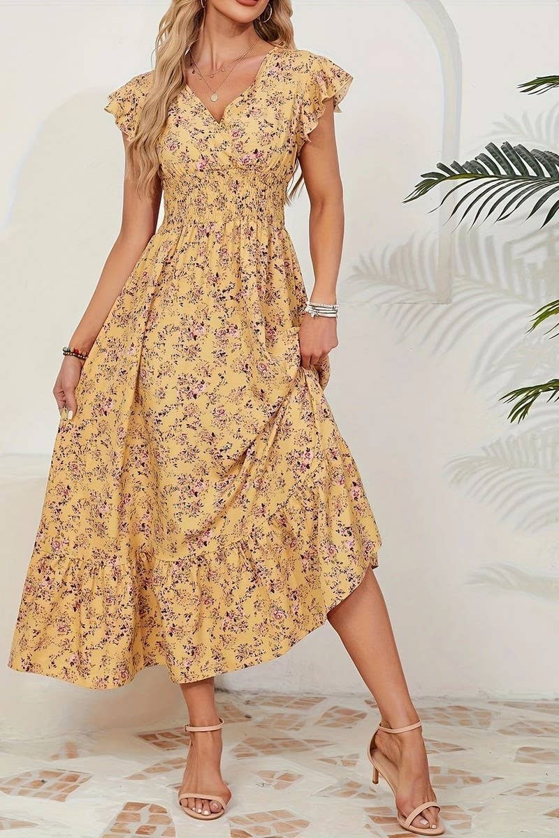 FRENCH STYLE FLORAL DRESS
