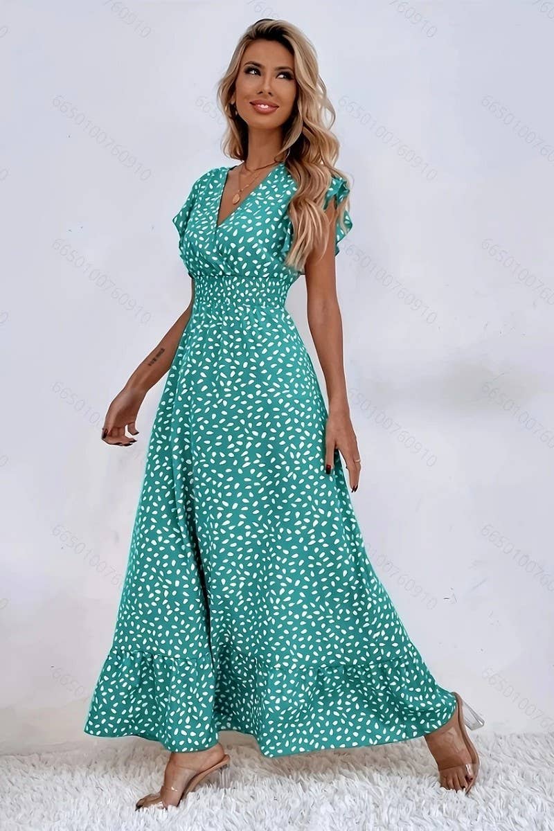 FRENCH STYLE FLORAL DRESS