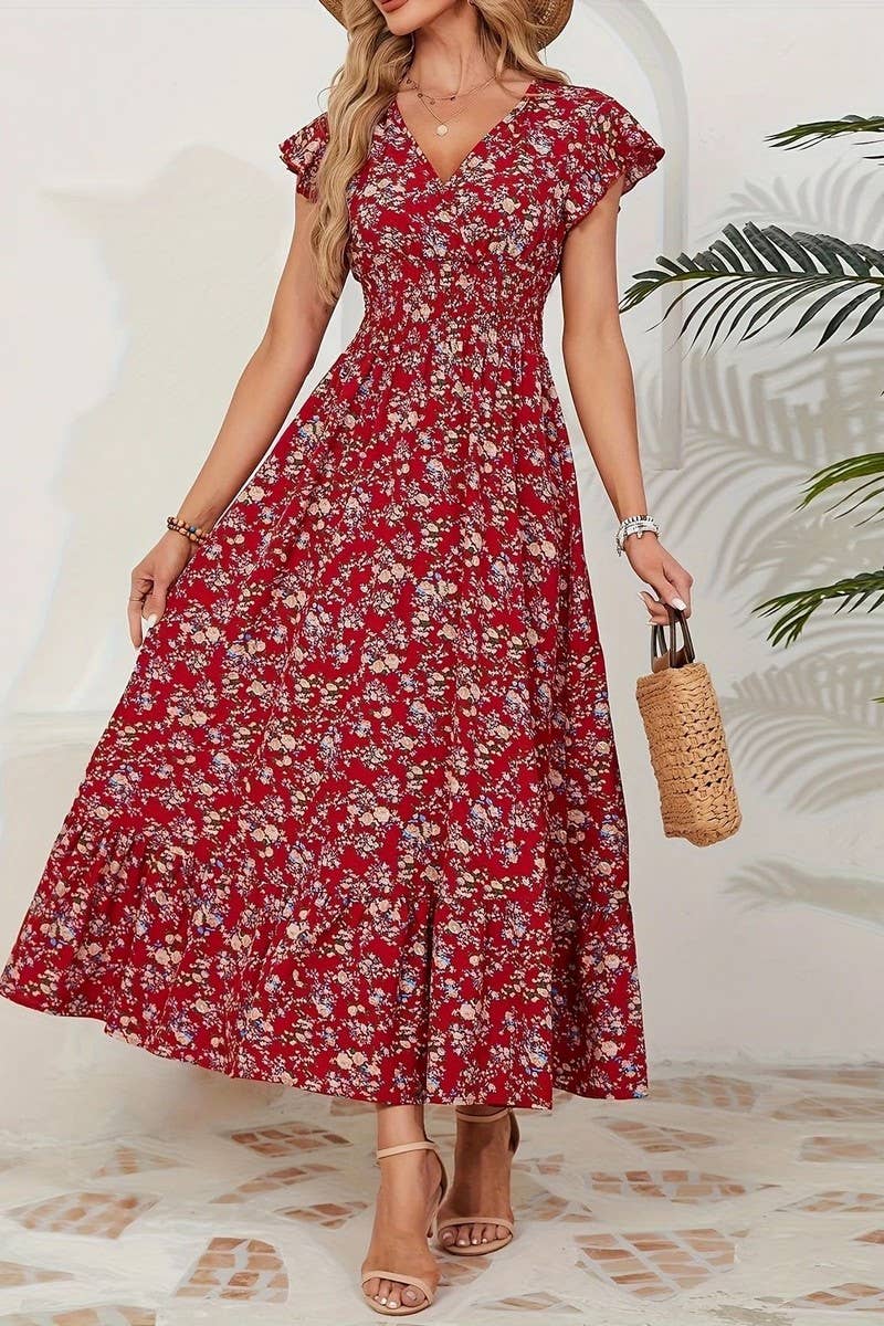 FRENCH STYLE FLORAL DRESS