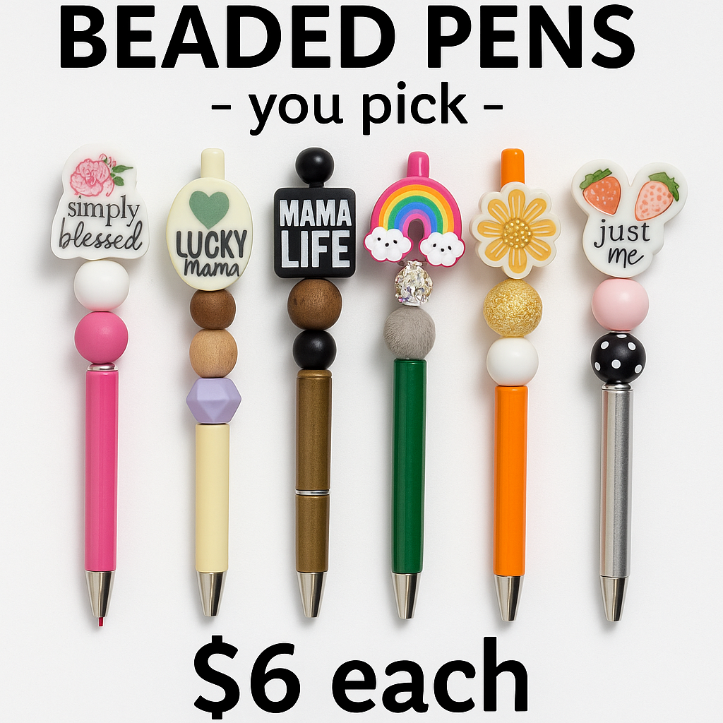 Decorative Beaded Pens- You Pick