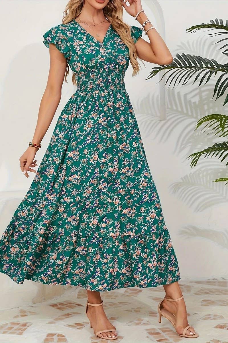 FRENCH STYLE FLORAL DRESS