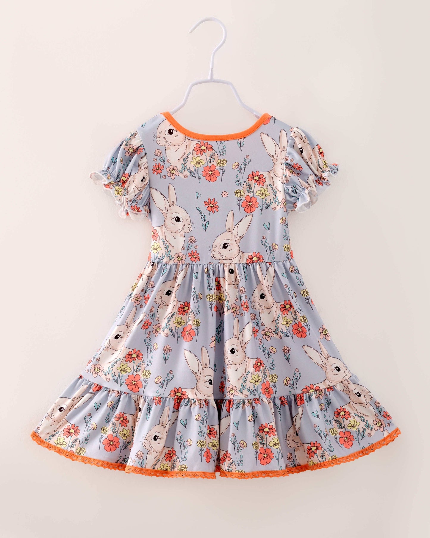 Easter Bunny Rabbit Ruffle Girl Twirl Dress