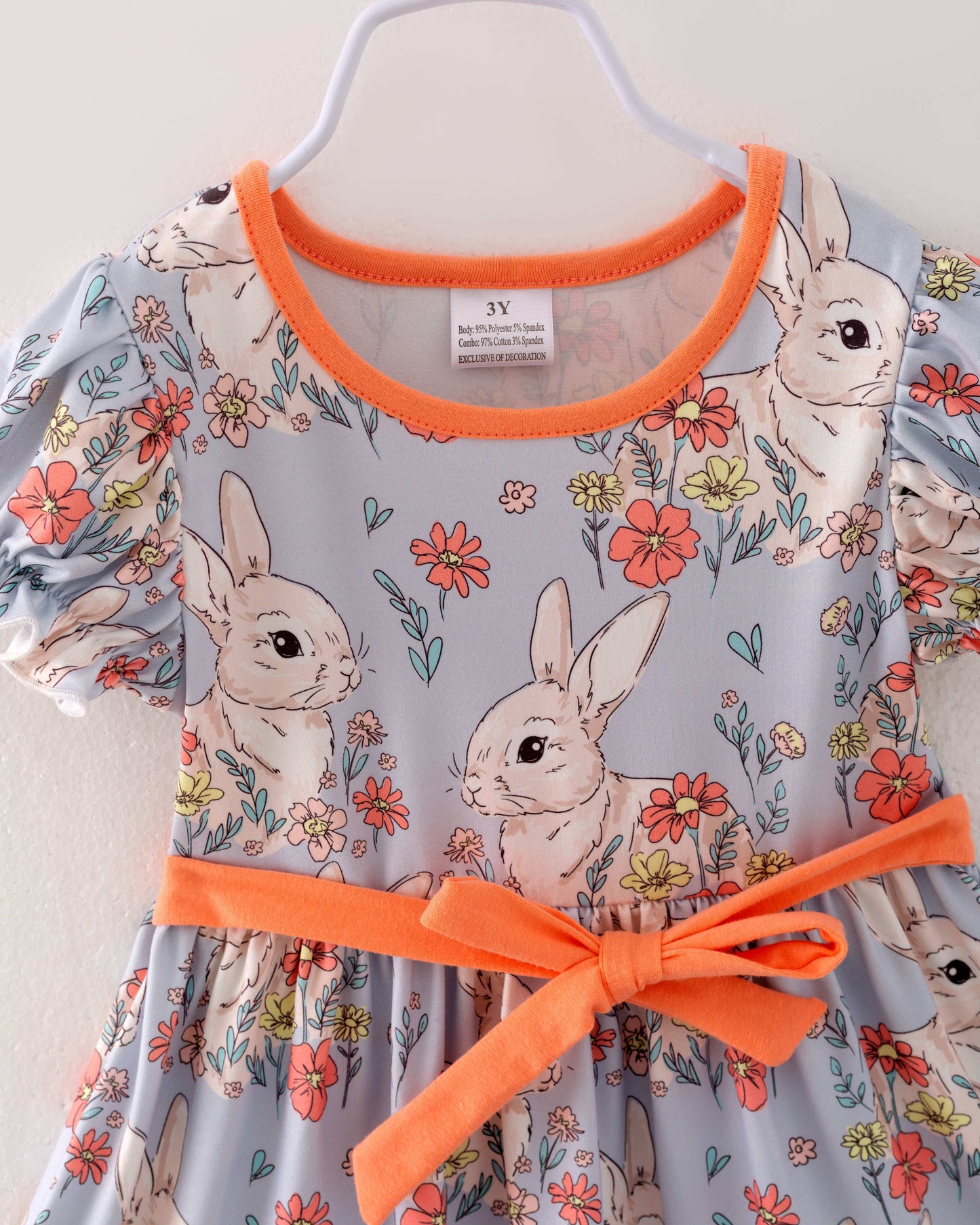 Easter Bunny Rabbit Ruffle Girl Twirl Dress