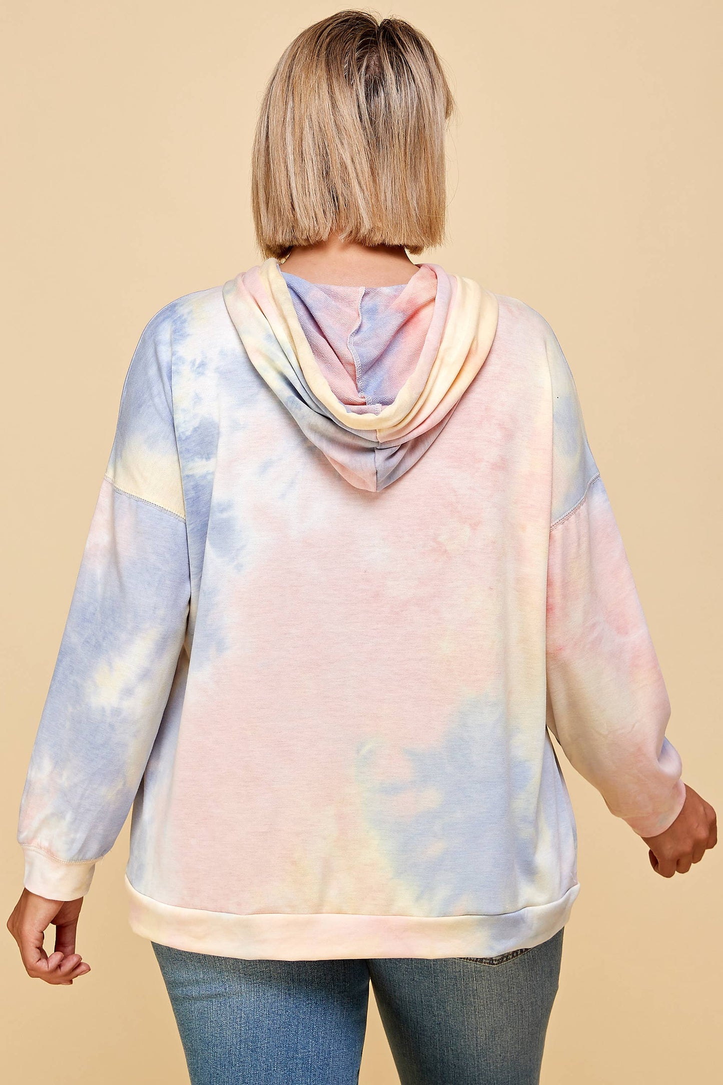 PLUS SIZE SORBET TIE DYE HOODIE