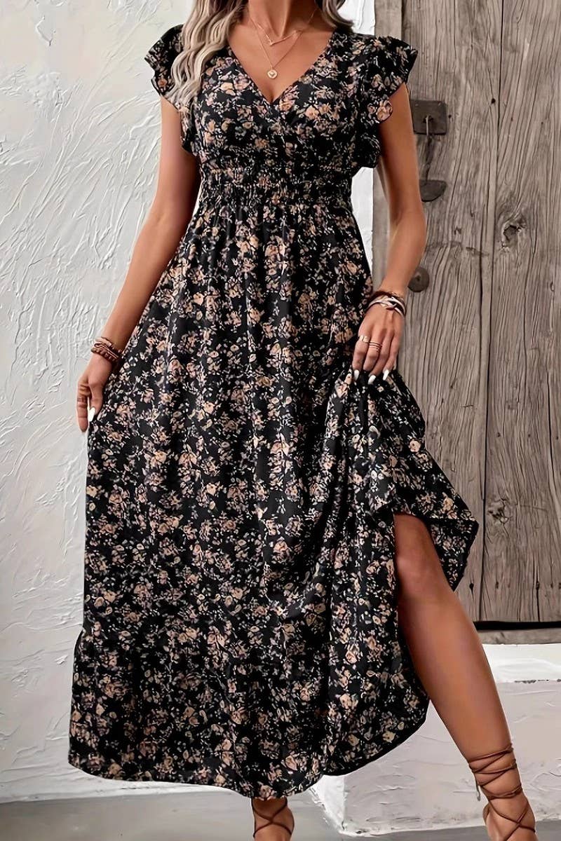 FRENCH STYLE FLORAL DRESS