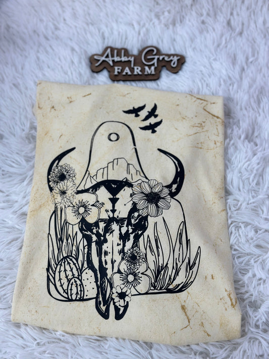 Western Bull Horn…Comfort Colors - Colorblast Heavyweight T-Shirt