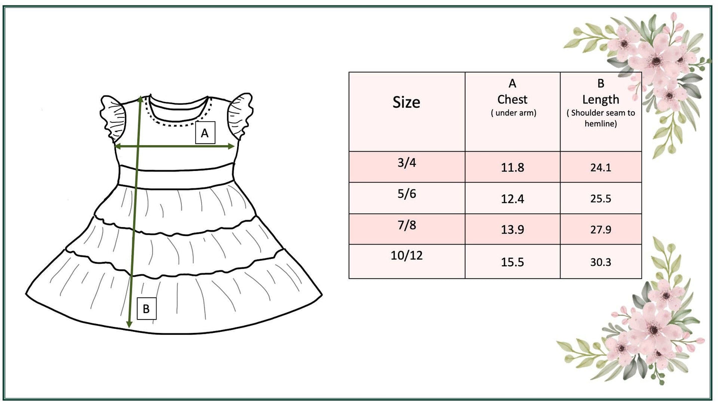 Kids Daisy & Checkered Tiered Dress
