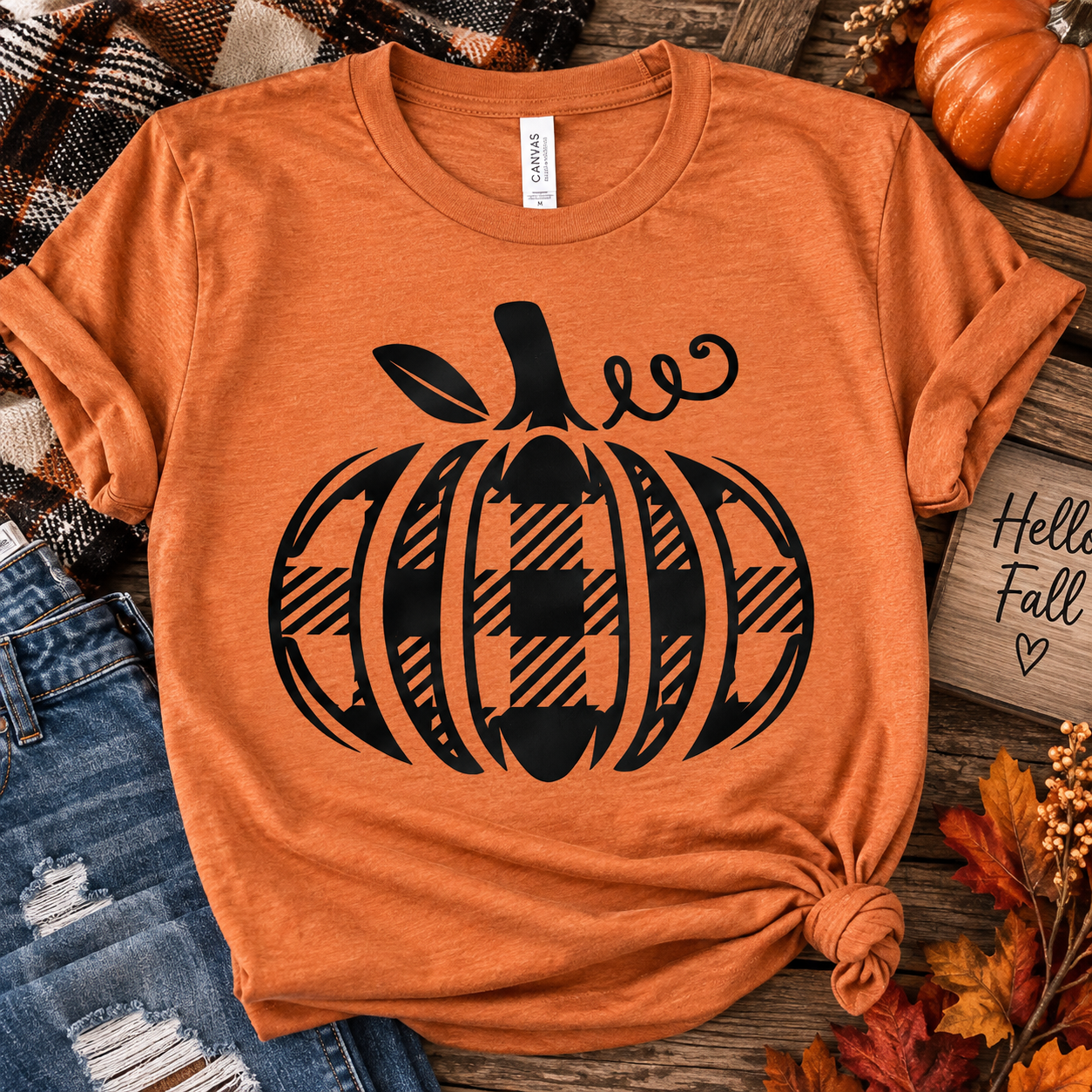 Plaid Pumpkin Graphic Tee