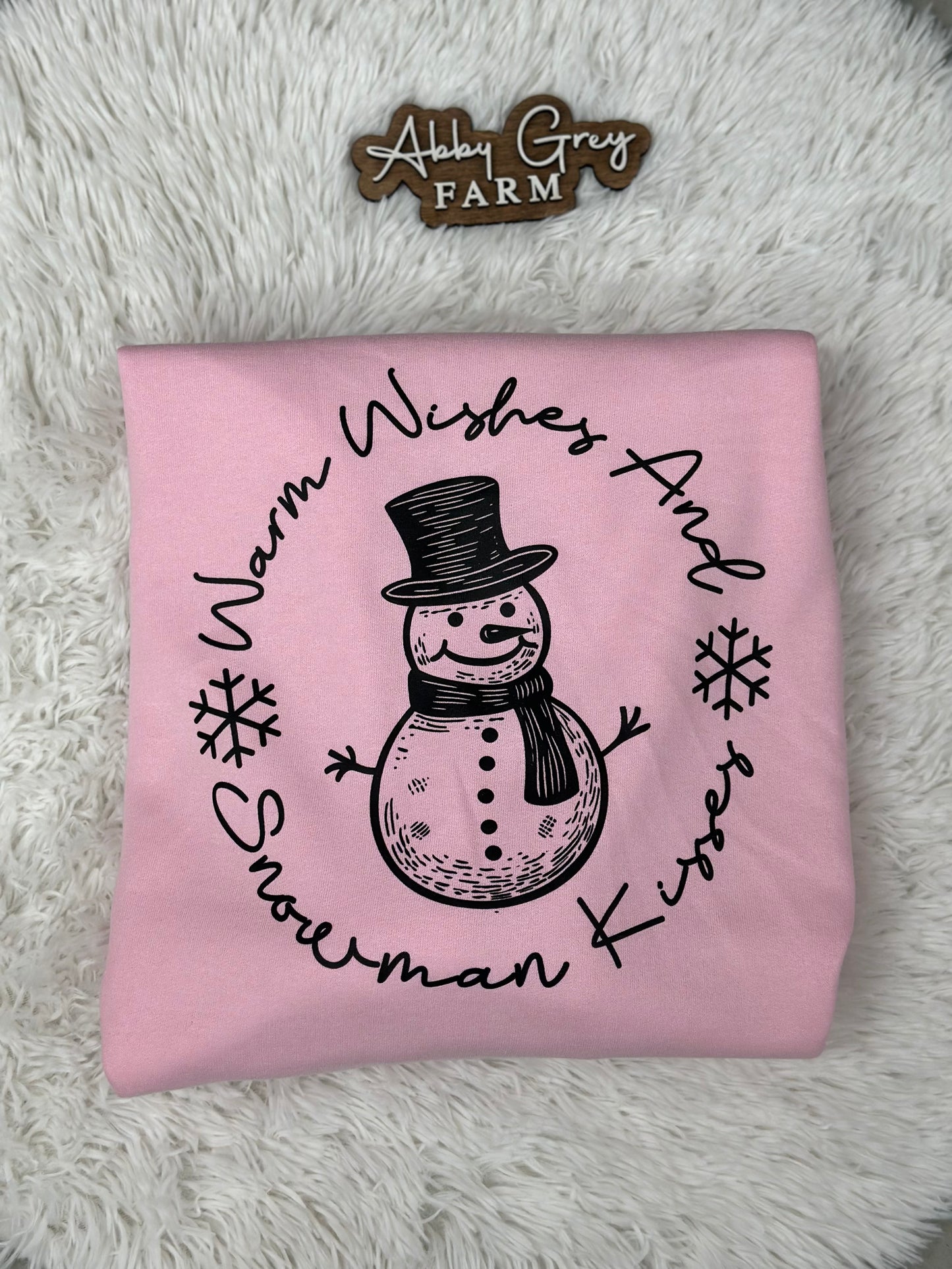 Warm wishes and Snowman kisses Crewneck Sweatshirt