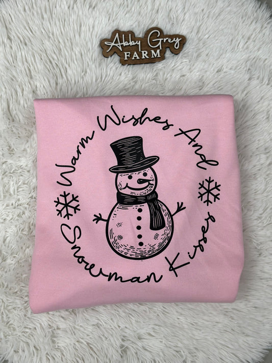 Warm wishes and Snowman kisses Crewneck Sweatshirt