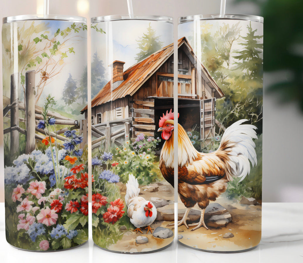 20oz. Tumbler Christmas Country Chicken