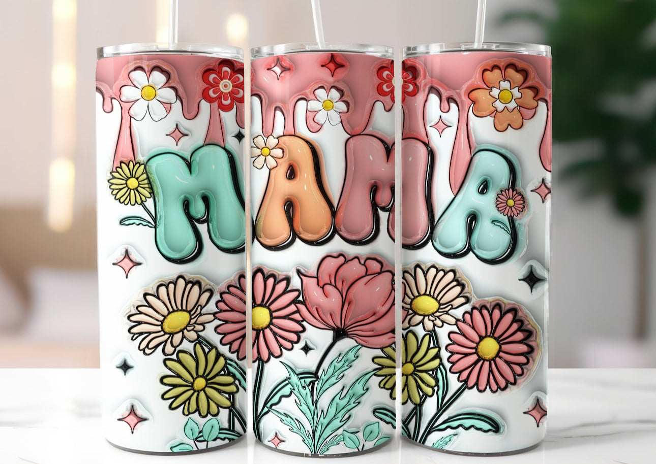 20oz. Tumbler Mama Retro Floral