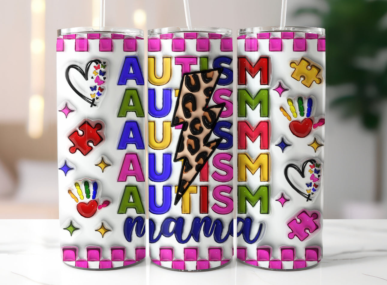 20oz. Tumbler Autism Mama