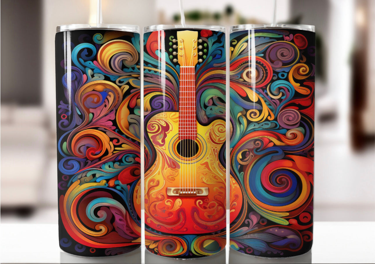 20oz. Tumbler Guitar Colorful