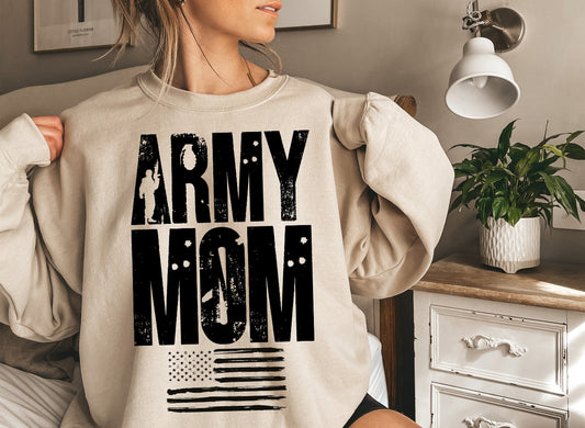 Army Mom with flag… Crewneck Sweatshirt