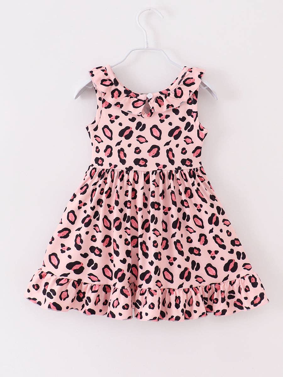 2025 Summer Pink Leopard Girl Dress