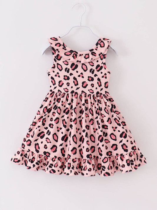 2025 Summer Pink Leopard Girl Dress
