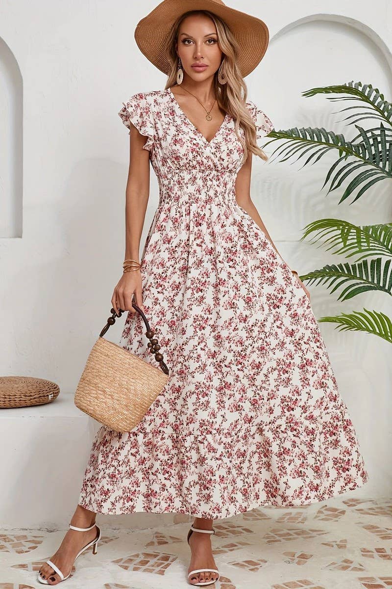 FRENCH STYLE FLORAL DRESS
