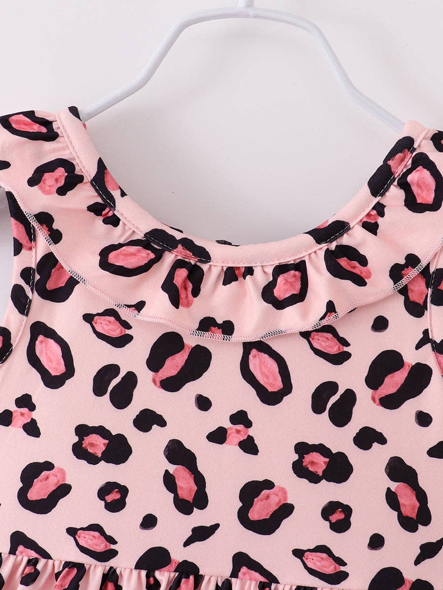 2025 Summer Pink Leopard Girl Dress