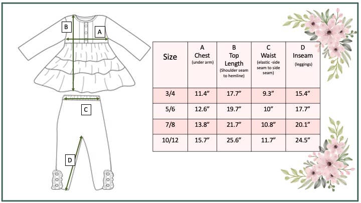 Girls Tiered Ruffle Legging Set