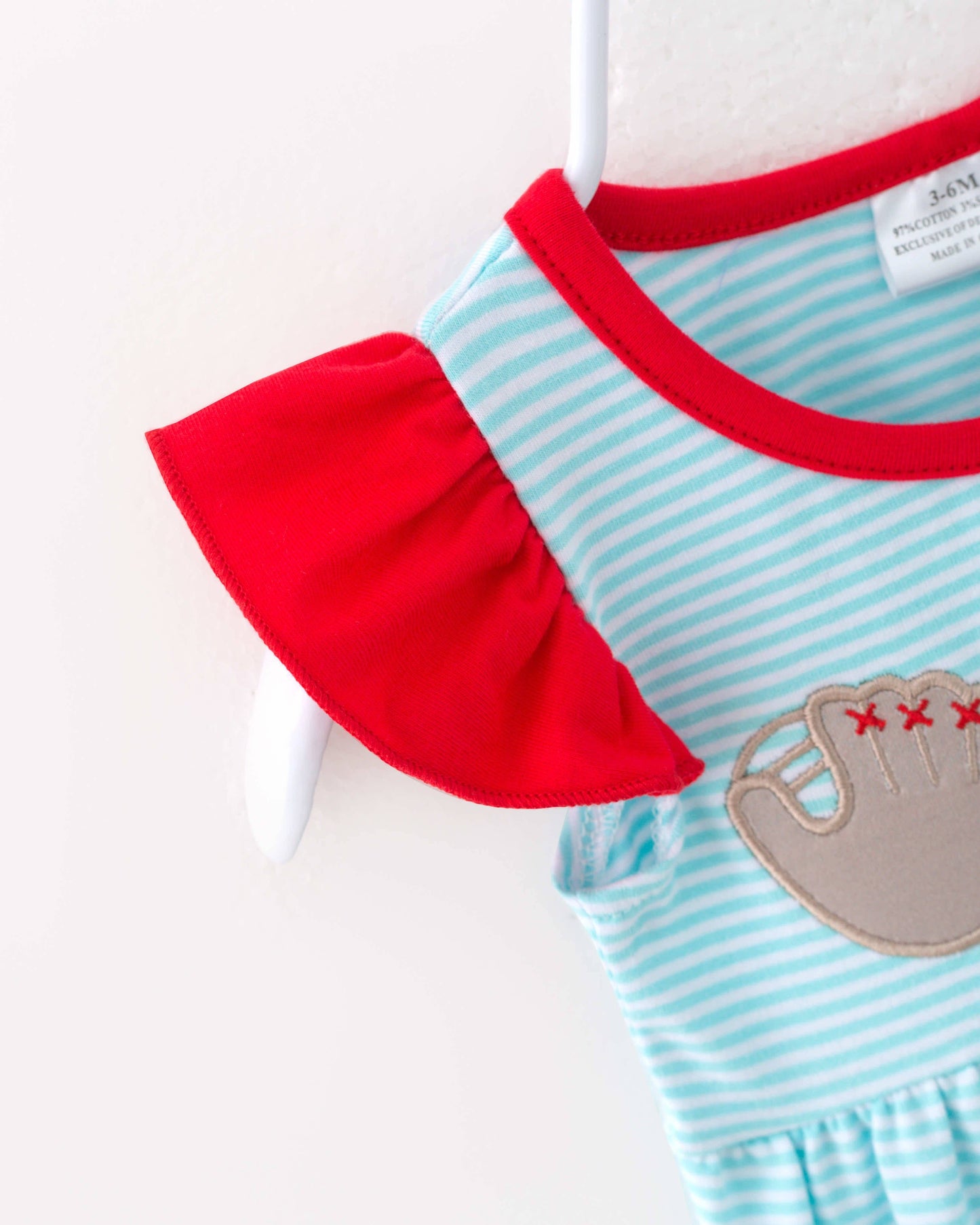 Baseball Ruffle Baby Girl Romper Jumpsuit