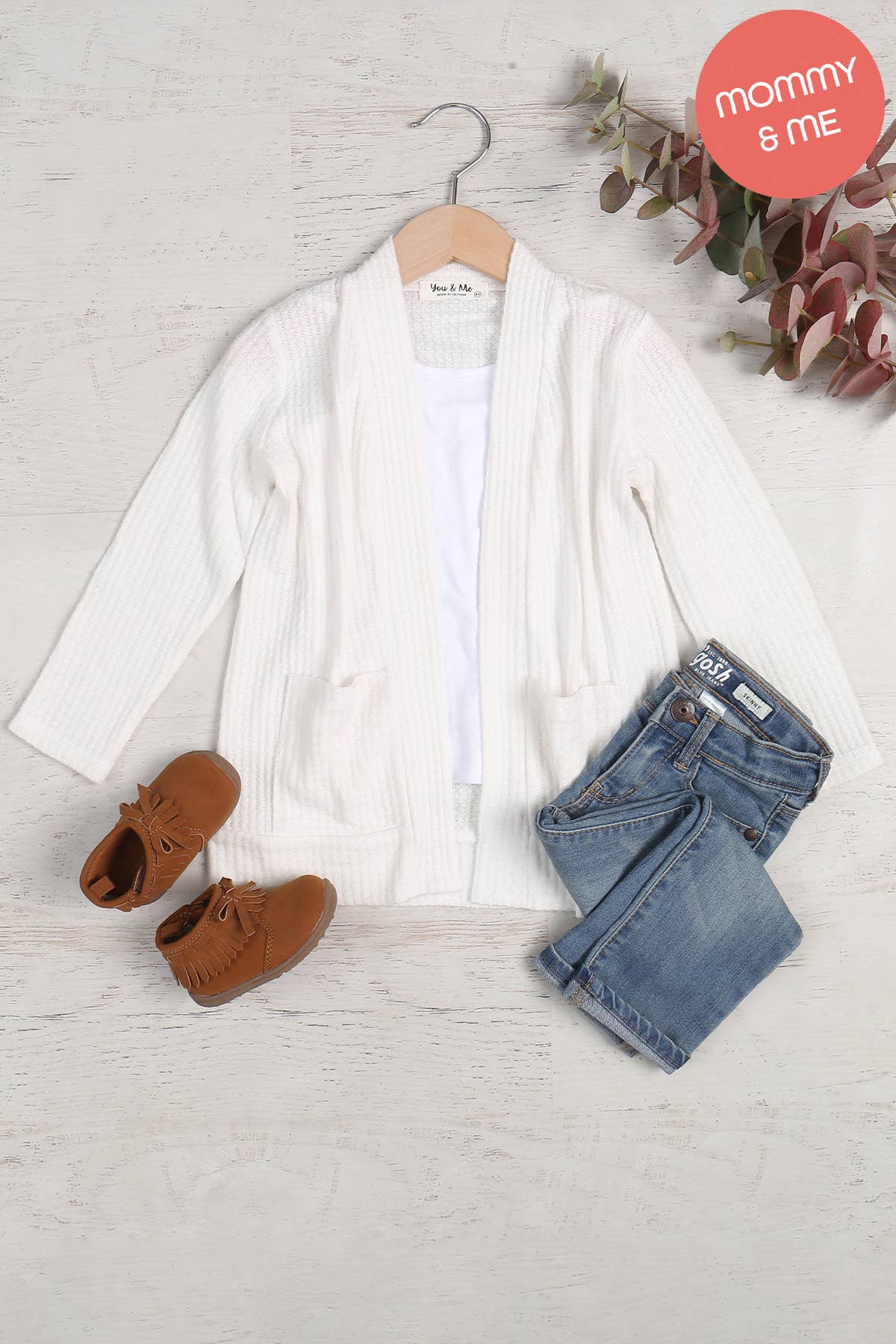 KIDS COZY WAFFLE POCKET CARDIGAN