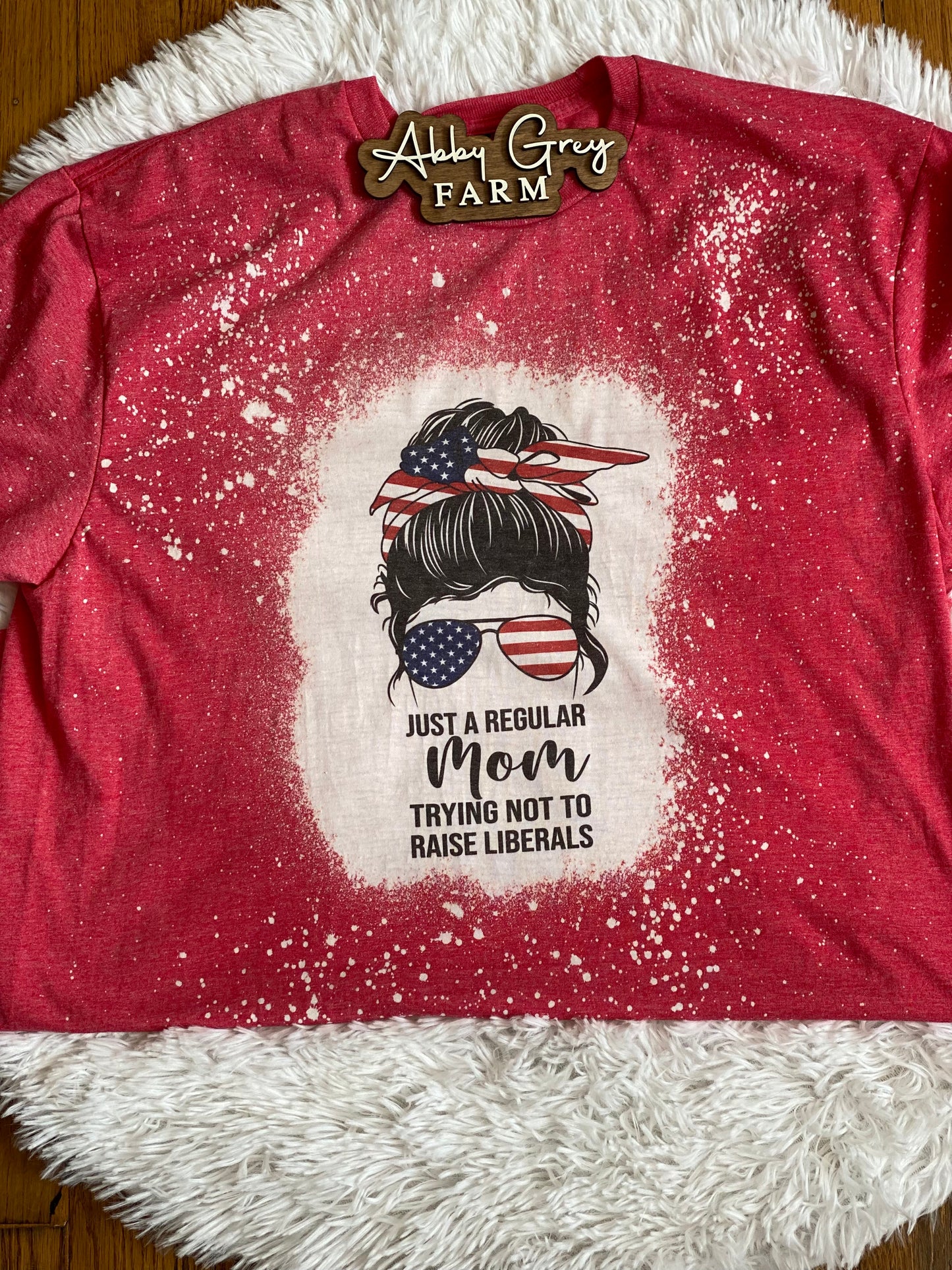 Just a regular mom bleached Tee