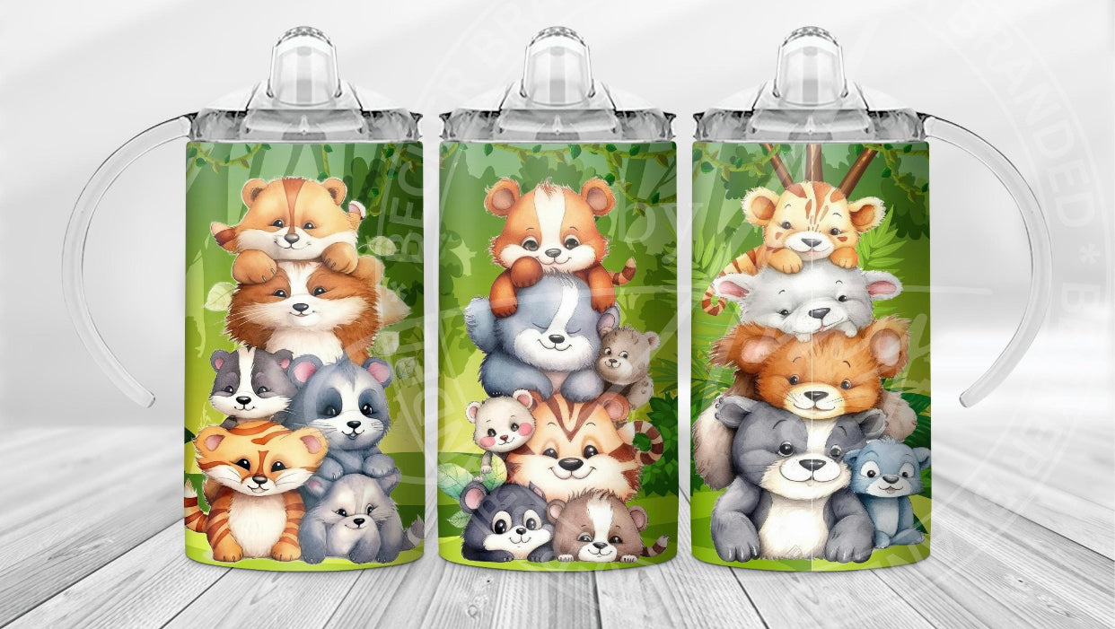12 Oz. Sippy Cup Stacked baby animals