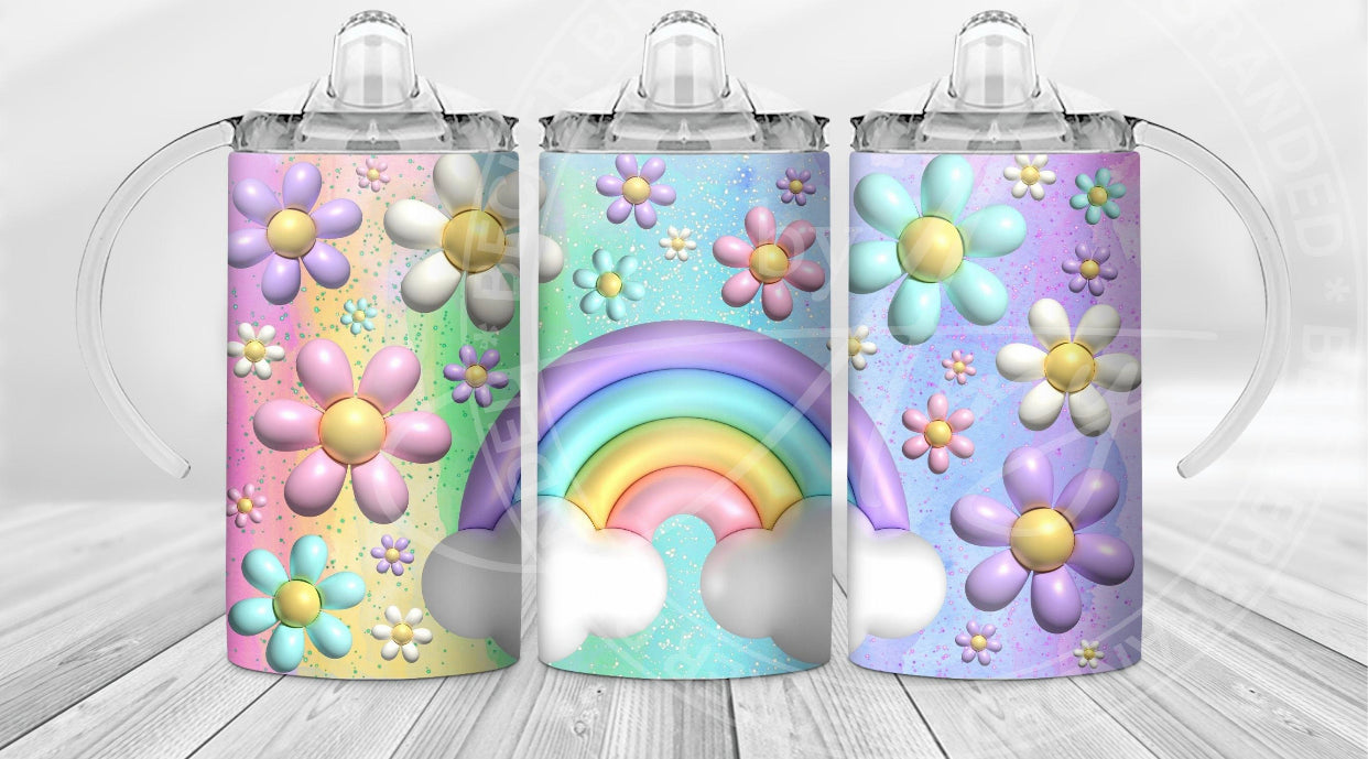 12 Oz. Sippy Cup Pastel Rainbow