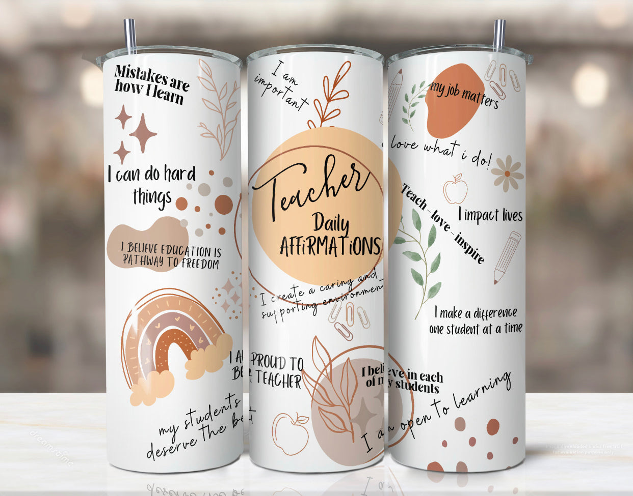 20oz. Teacher Design- Daily Affirmations