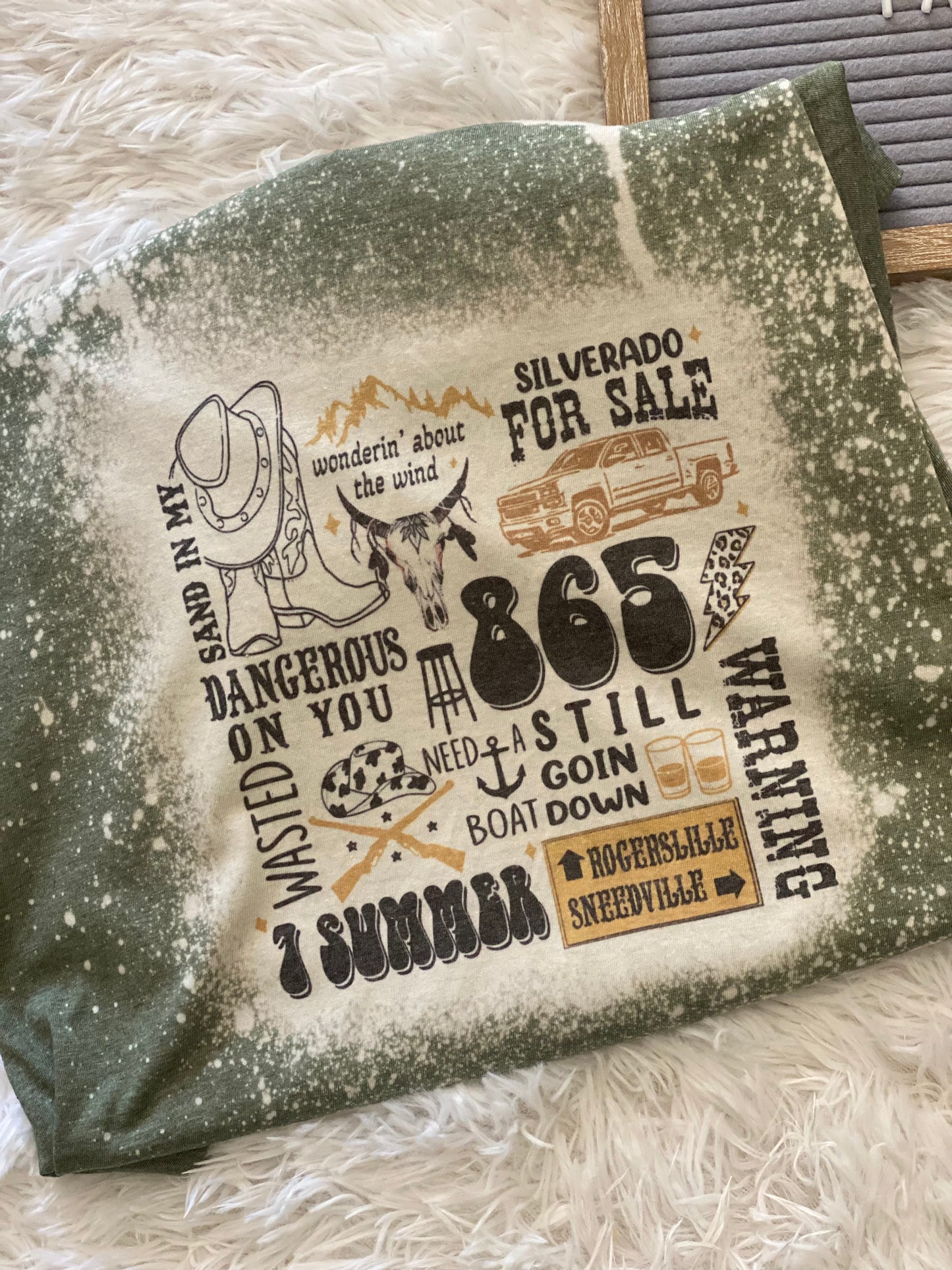 Bleached Tee- Country Music
