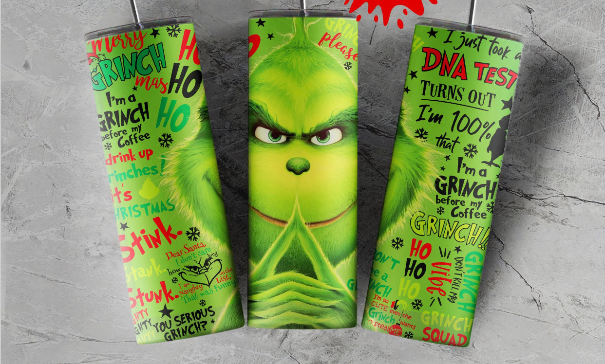 20oz. Tumbler Christmas Green Grouch