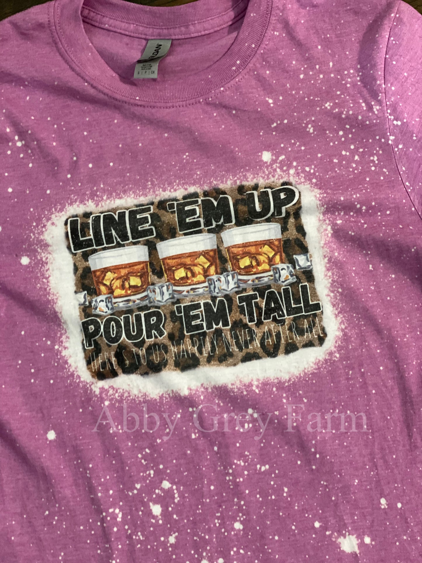 Bleached Tee- Line Em Up