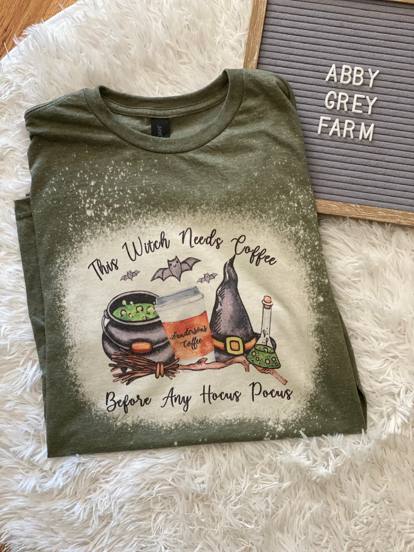Bleached Tee- This witch needs coffee…