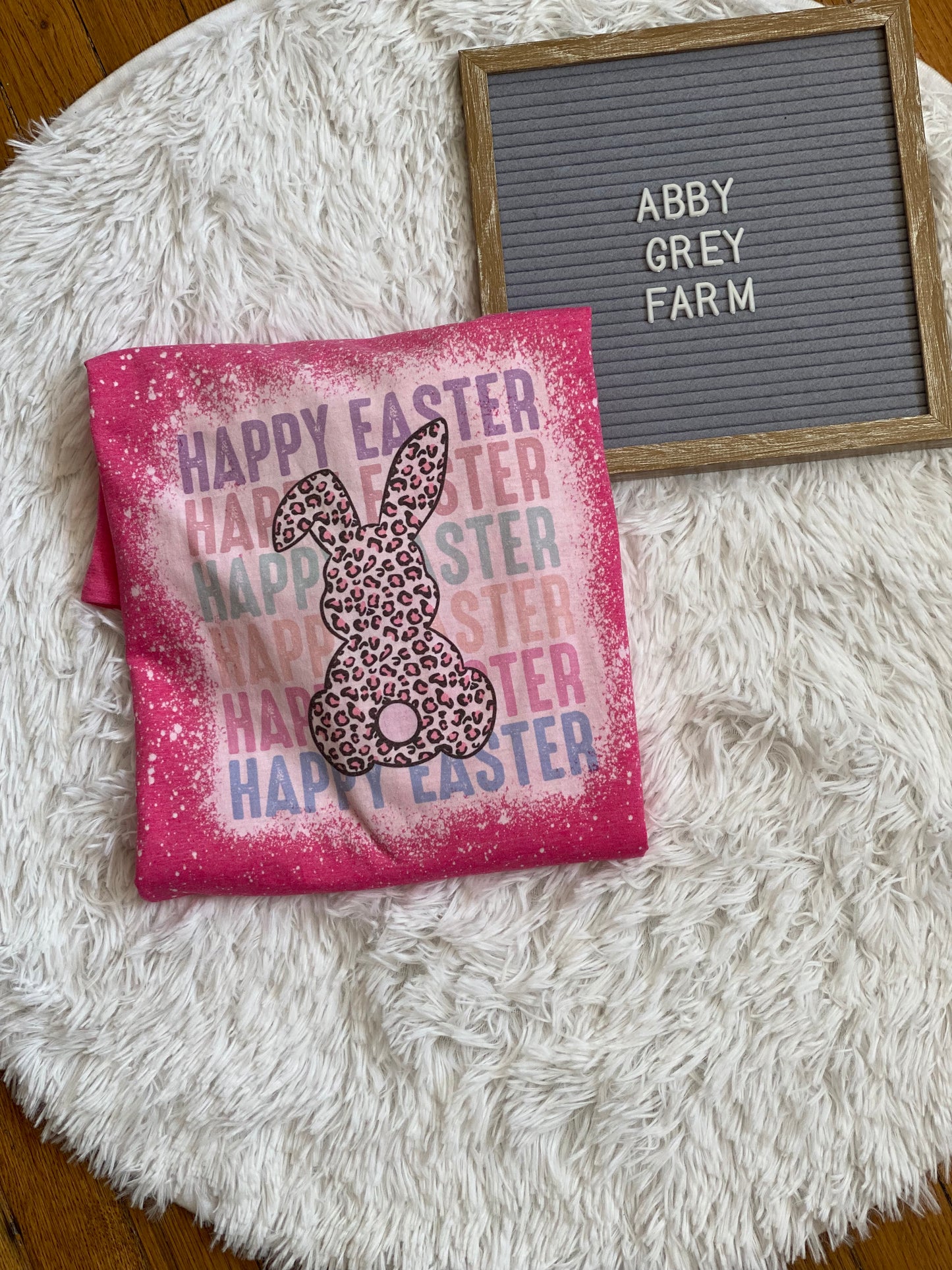 Bleached Tee- Happy Easter bunny