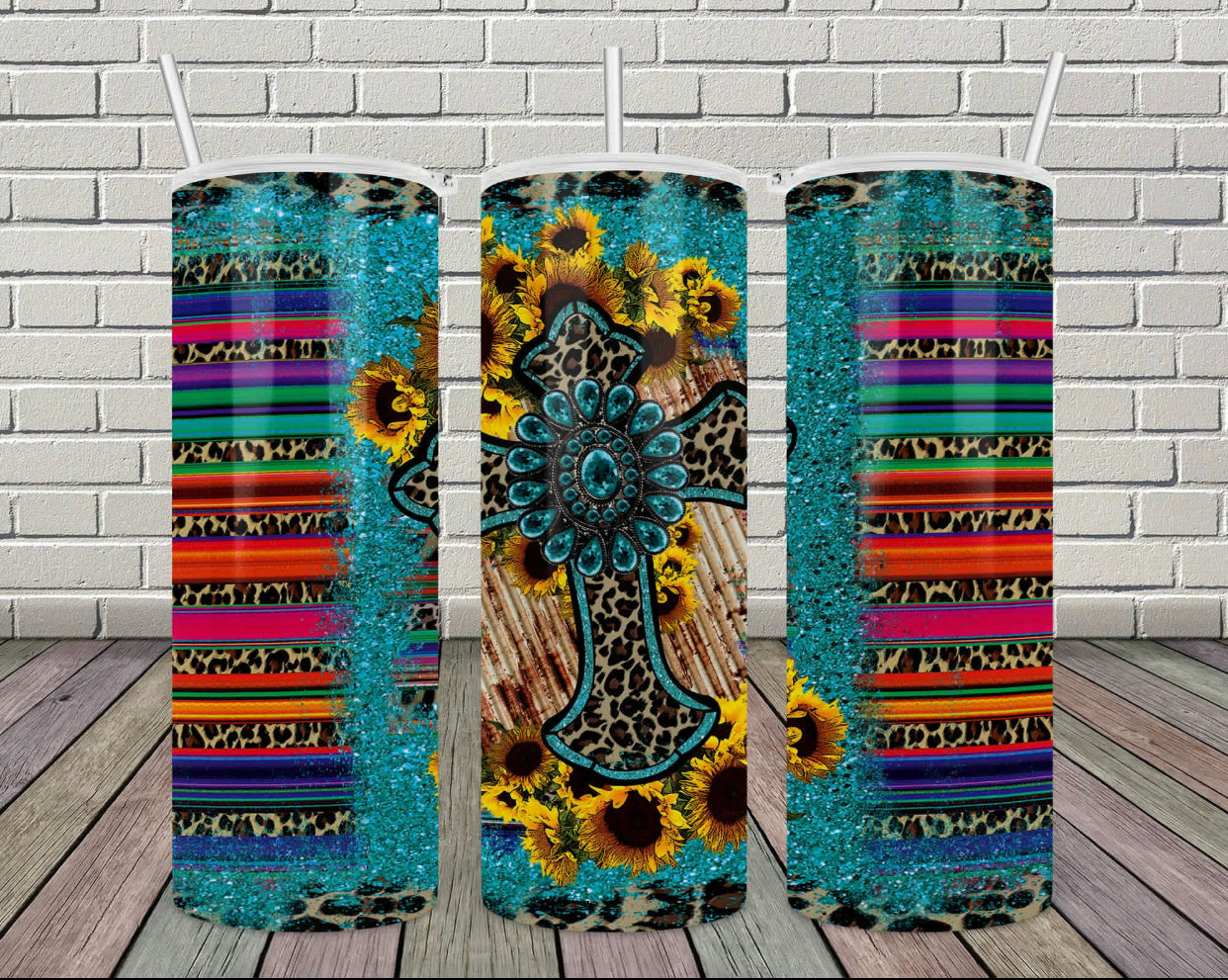 20oz. Tumbler Western Cross Design