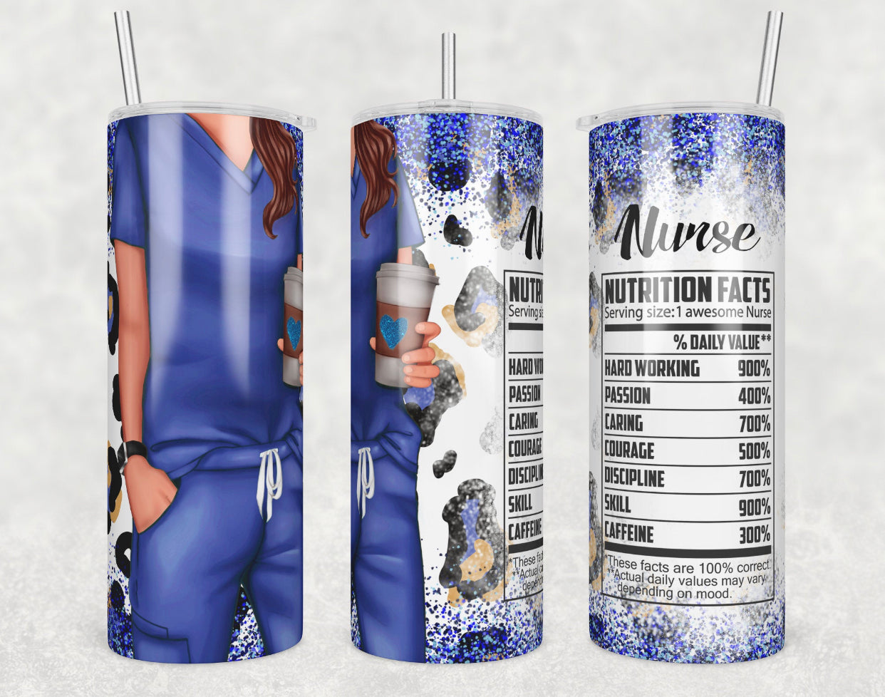 20oz. Tumbler Blue Nurse Design
