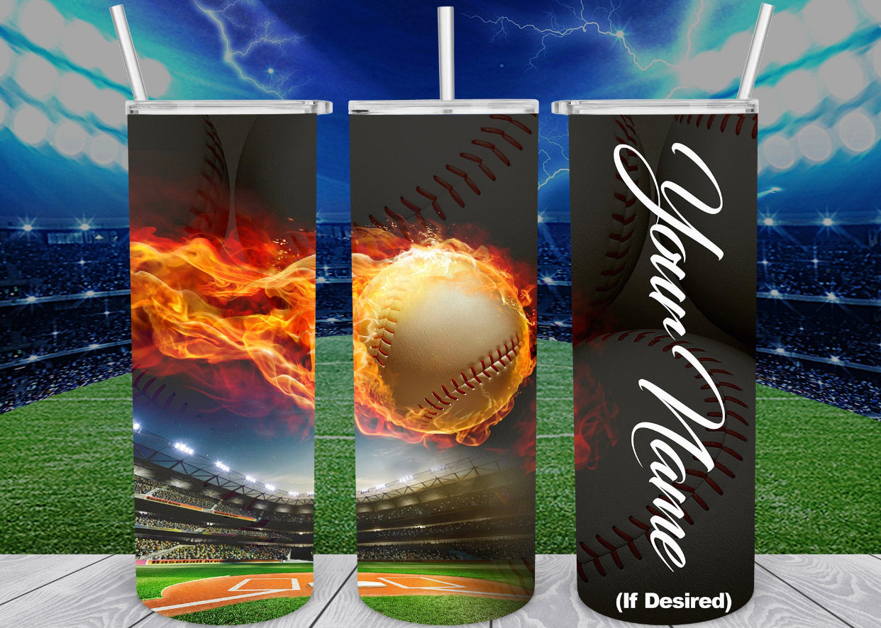 20oz. Tumbler Fire Baseball