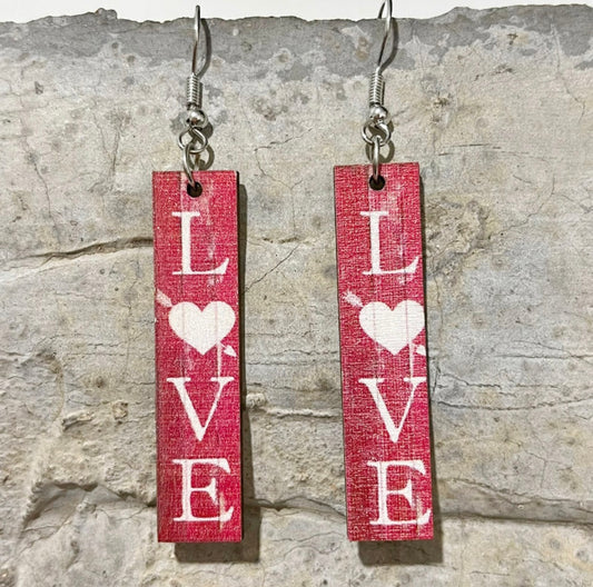 Wooden Love Earrings