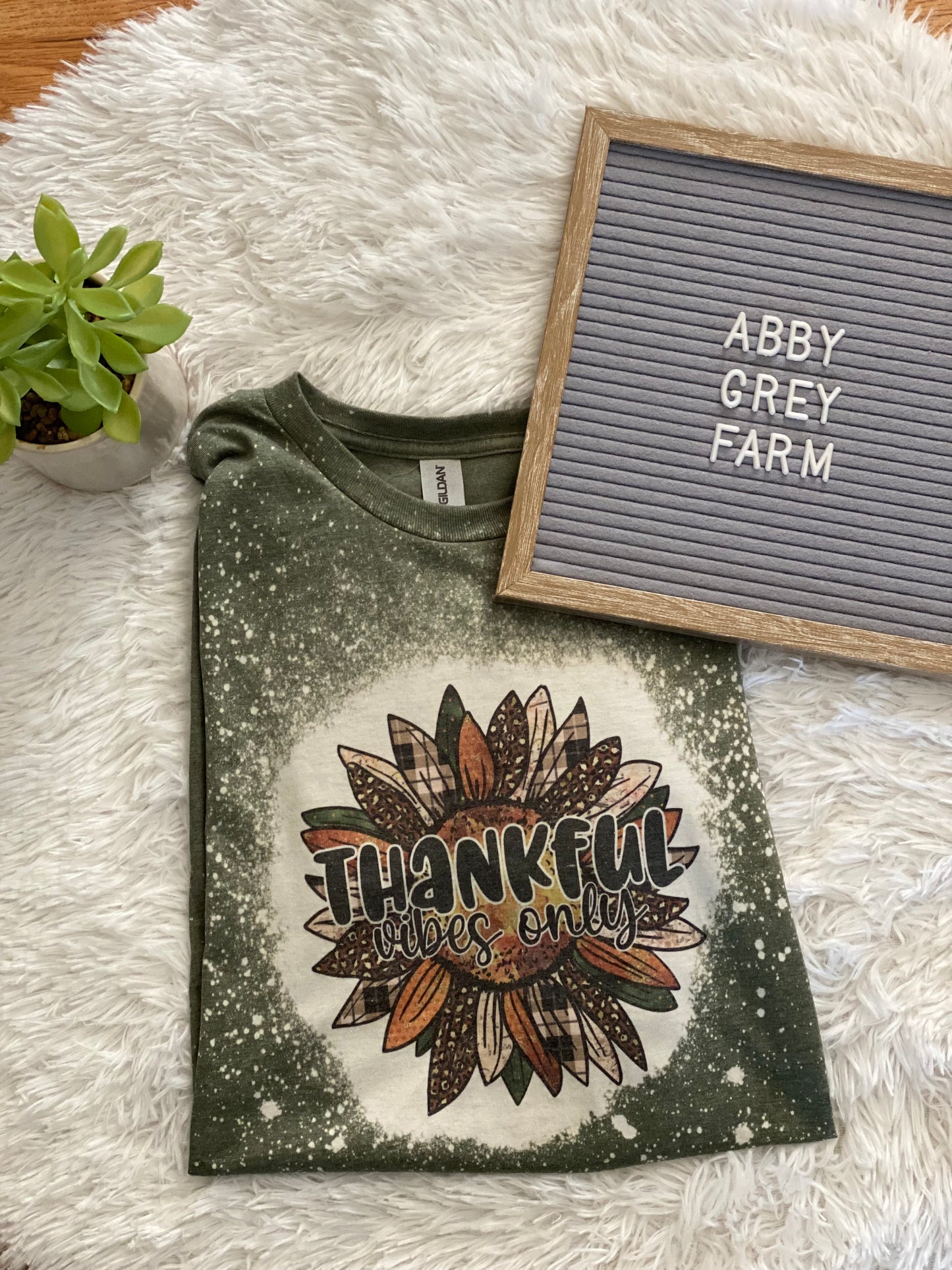 Bleached Tee- Thankful Vibes Only