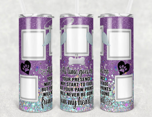 20oz. Dog memorial Tumbler Design-Purple