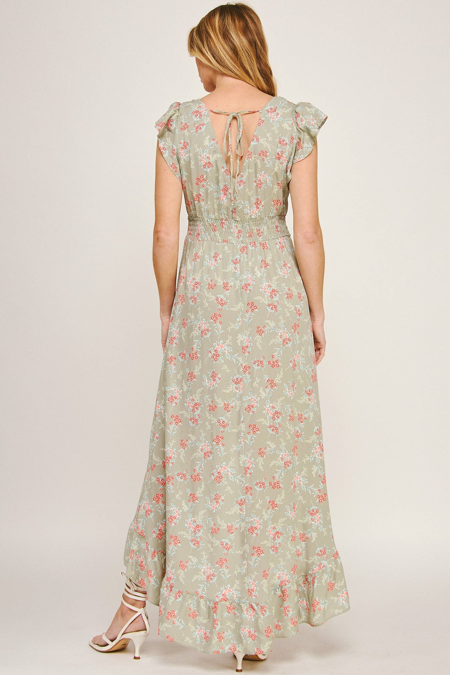 FLOW MAXI DRESS W/ RUFFLE DETAIL